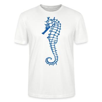 Seepferdchen - Stanley/Stella Unisex Bio-T-Shirt CRAFTER - Weiß - Vorne - Alina (178cm) & Michal (187cm)
