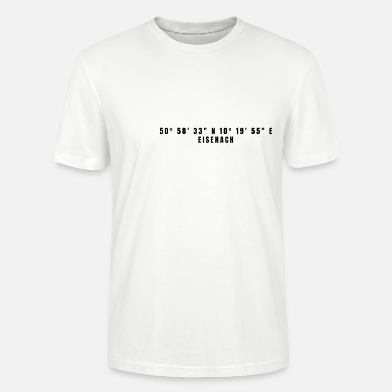 Eisenach, Thuringe Coordonnées - T-shirt bio CRAFTER Stanley Stella Unisexe - blanc