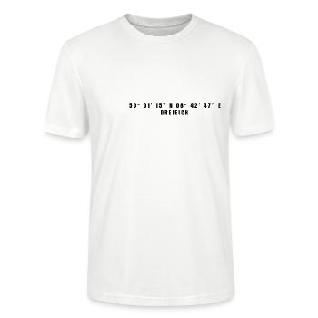 Dreieich⁠ Hessen Koordinaten - Stanley/Stella Unisex Bio-T-Shirt CRAFTER - Weiß - Vorne - Alina (178cm) & Michal (187cm)