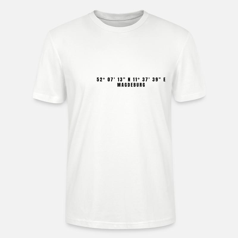 Magdebourg Saxe-Anhalt Coordonnées - T-shirt bio CRAFTER Stanley Stella Unisexe - blanc