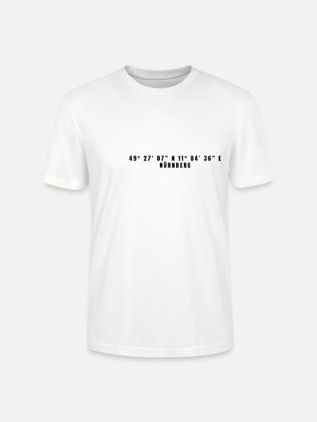 Nuremberg Bavière Coordonnées - T-shirt bio CRAFTER Stanley Stella Unisexe - blanc