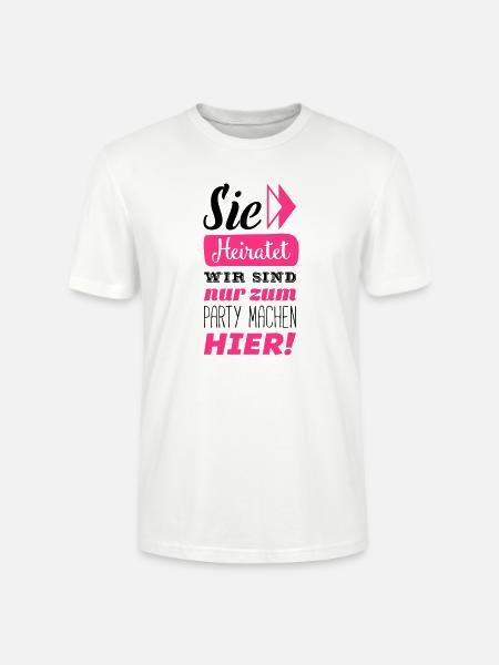sie heiratet wir hier - Stanley/Stella Unisex Bio-T-Shirt CRAFTER - Weiß