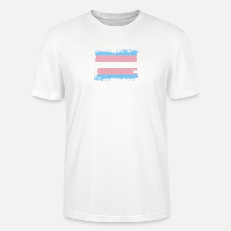 Trans Pride Flag - Stanley/Stella Unisex Bio-T-Shirt CRAFTER - Weiß