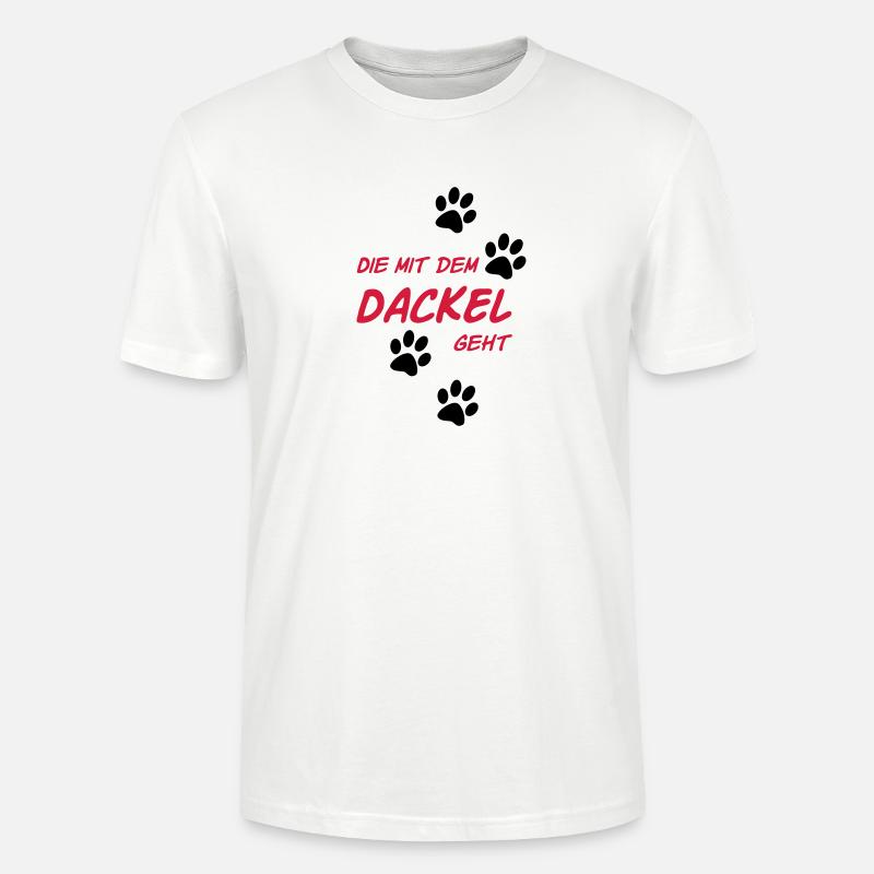 Die mit dem Dackel geht - Stanley/Stella Unisex Bio-T-Shirt CRAFTER - Weiß