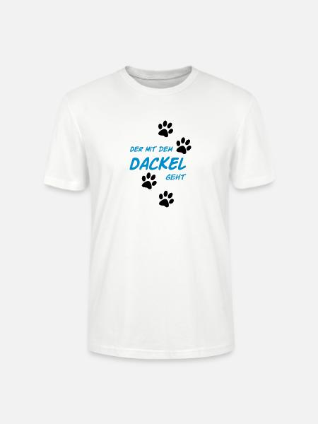 Der mit dem Dackel geht - Stanley/Stella Unisex Bio-T-Shirt CRAFTER - Weiß