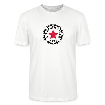 on earth since 1973 (fr) - T-shirt bio CRAFTER Stanley Stella Unisexe - blanc - Devant - Alina (178cm) & Michal (187cm)