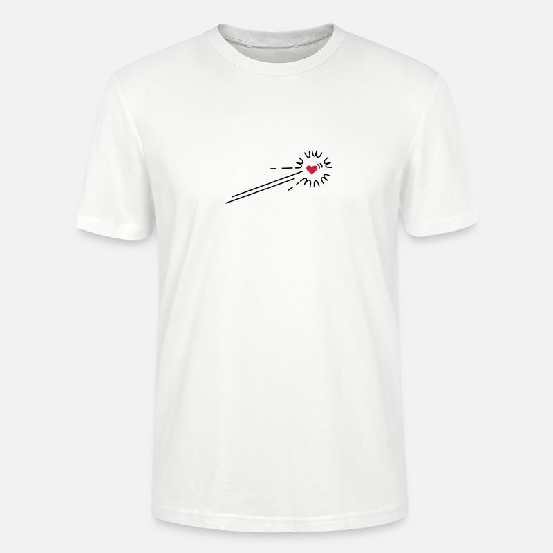 Cartoon Herz / Flying Heart (2c) - Stanley/Stella Unisex Bio-T-Shirt CRAFTER - Weiß