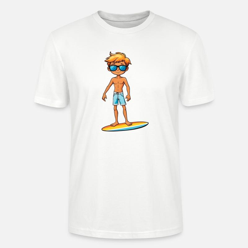Cooler junger Surfer Dude Boy - Stanley/Stella Unisex Bio-T-Shirt CRAFTER - Weiß