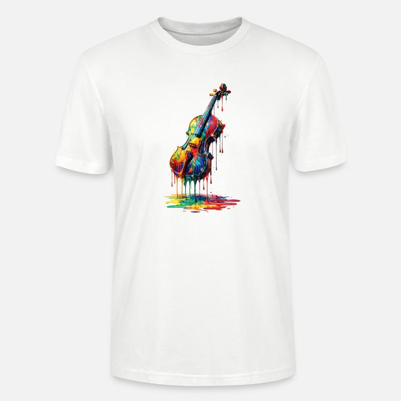 Geige mit tropfender Farbe - Stanley/Stella Unisex Bio-T-Shirt CRAFTER - Weiß