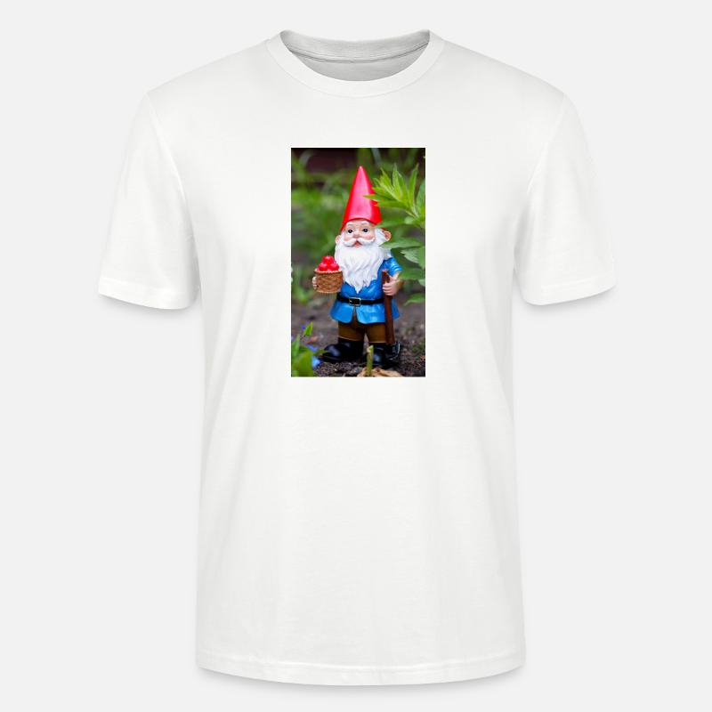 Gartengnom mit Korb - Stanley/Stella Unisex Bio-T-Shirt CRAFTER - Weiß