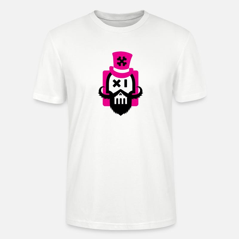 Bartschädel Magenta - Stanley/Stella Unisex Bio-T-Shirt CRAFTER - Weiß