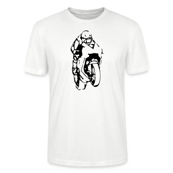 moto piste - T-shirt bio CRAFTER Stanley Stella Unisexe - blanc - Devant - Alina (178cm) & Michal (187cm)