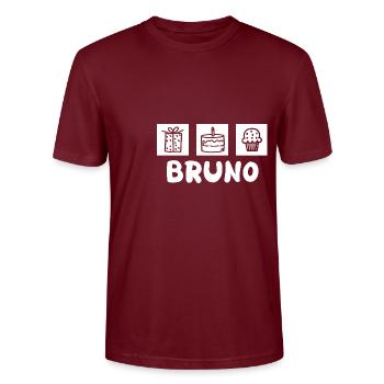 Vorname Bruno - Stanley/Stella Unisex Bio-T-Shirt CRAFTER - Burgunderrot - Vorne - Alina (178cm) & Michal (187cm)