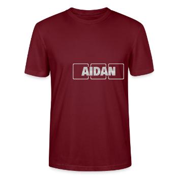 Geschenkidee Aidan - Stanley/Stella Unisex Bio-T-Shirt CRAFTER - Burgunderrot - Vorne - Alina (178cm) & Michal (187cm)