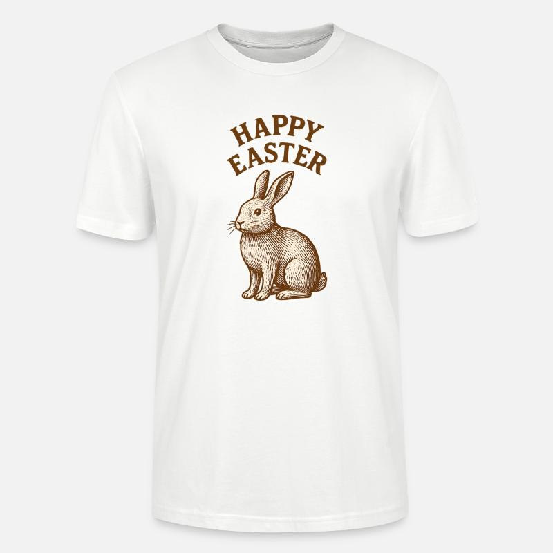 Osterhase mit Happy Easter, Osterhase - Stanley/Stella Unisex Bio-T-Shirt CRAFTER - Weiß