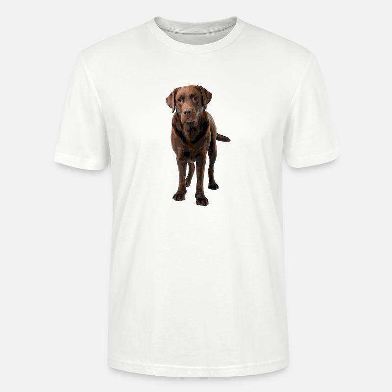 Brauner Labrador Comic Styl - Stanley/Stella Unisex Bio-T-Shirt CRAFTER - Weiß