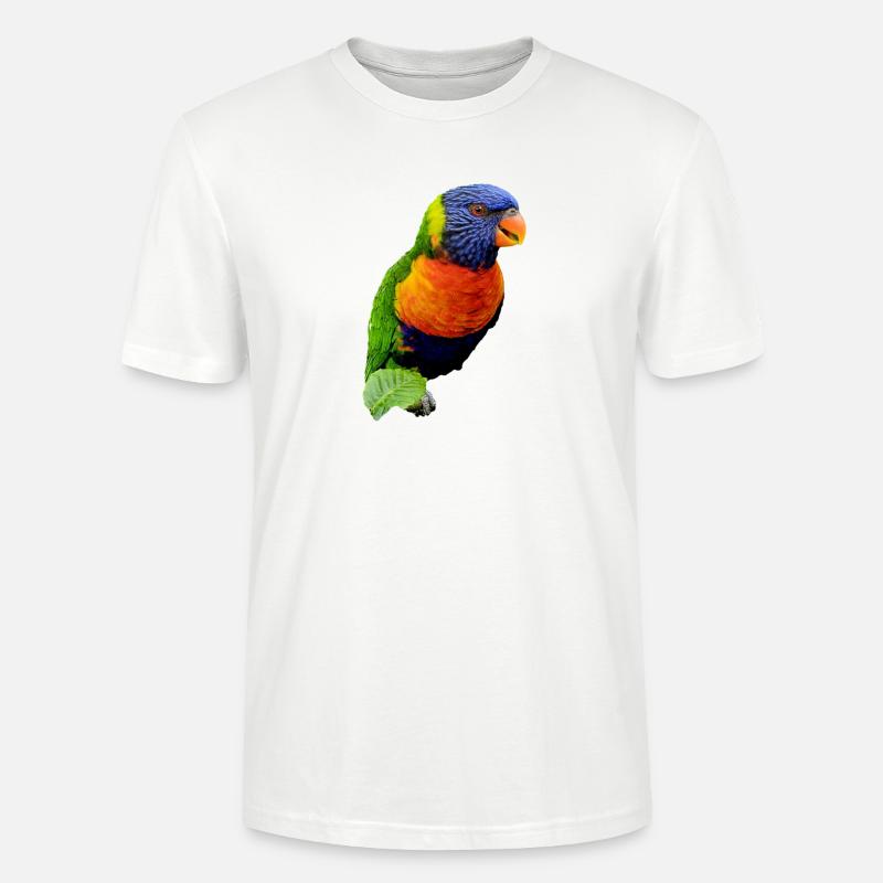 Bunter Lorikeet Druckdesign - Stanley/Stella Unisex Bio-T-Shirt CRAFTER - Weiß