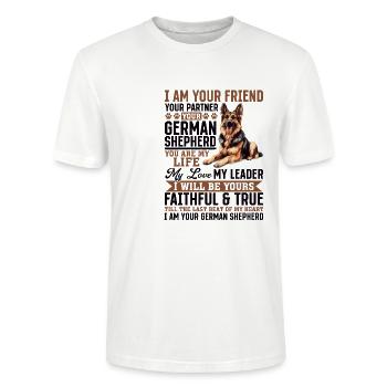 German Shepherd Lover Dog Owner - Stanley/Stella CRAFTER Unisex Organic T-Shirt - white - Front - Alina (178cm) & Michal (187cm)