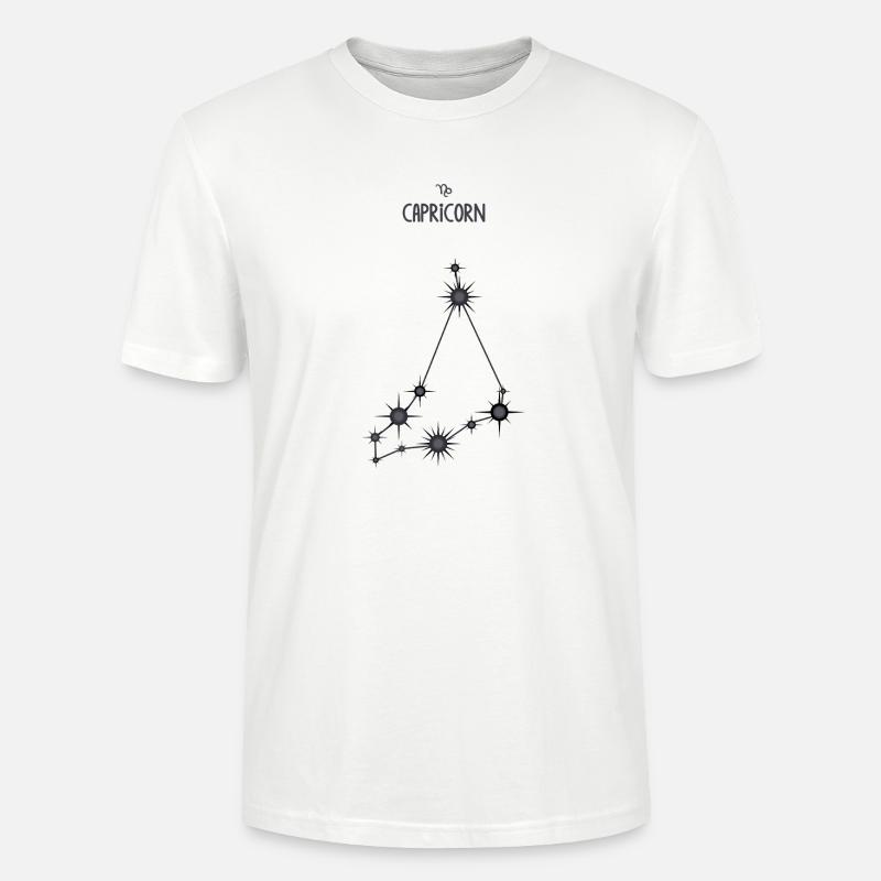 Steinbock Sternzeichen Sternbild Schwarz & Grau - Stanley/Stella Unisex Bio-T-Shirt CRAFTER - Weiß