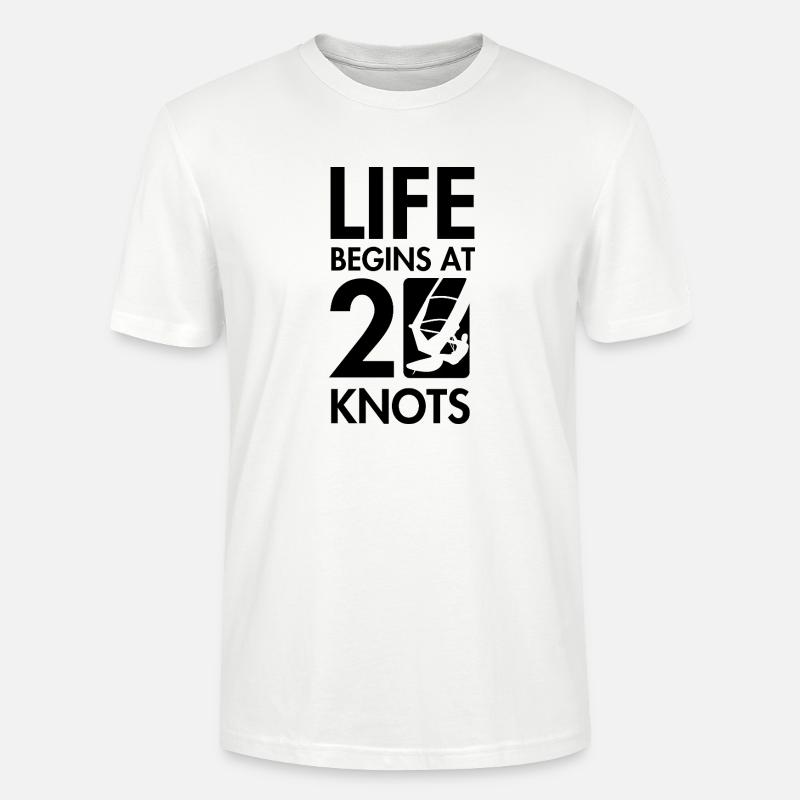 Windsurfen, das Leben beginnt bei 20knt - Stanley/Stella Unisex Bio-T-Shirt CRAFTER - Weiß