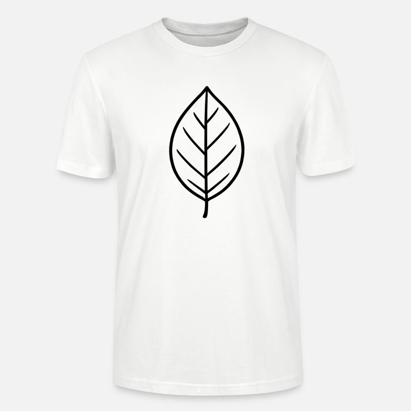 Conception à lignes de feuilles noires - T-shirt bio CRAFTER Stanley Stella Unisexe - blanc