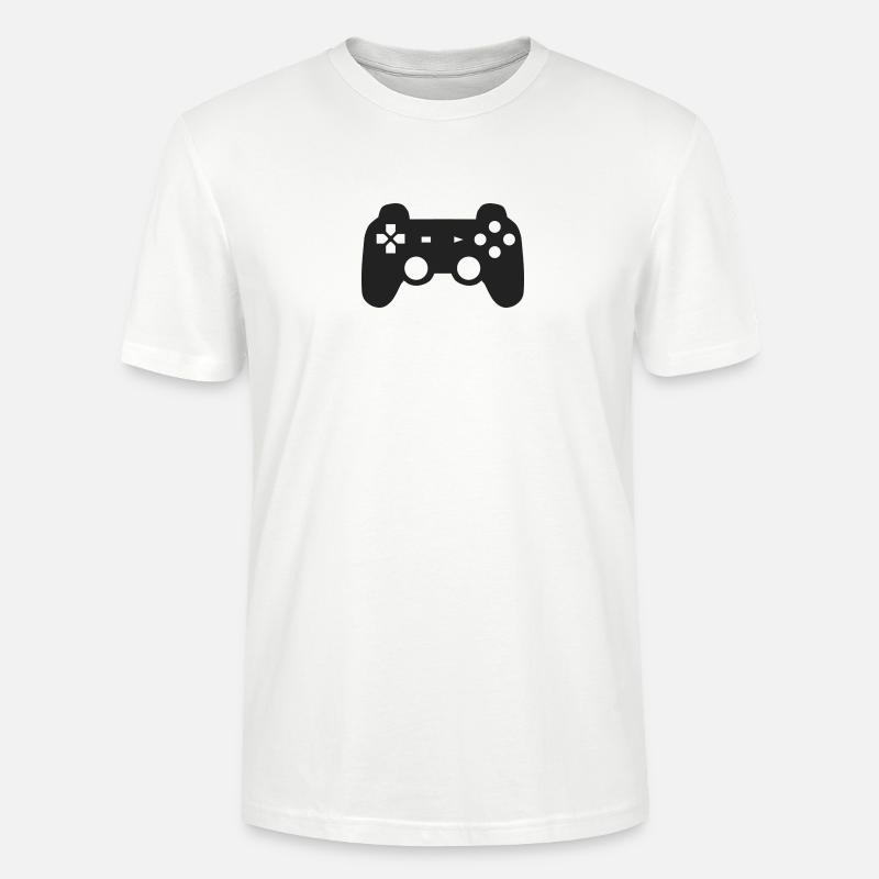 Schwarzer Spielkonsolen Controller Geschenk Idee - Stanley/Stella Unisex Bio-T-Shirt CRAFTER - Weiß