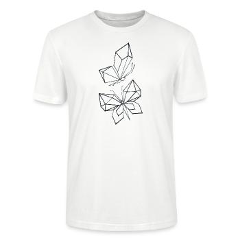 Geometrische Schmetterlinge - String Art - Stanley/Stella Unisex Bio-T-Shirt CRAFTER - Weiß - Vorne - Alina (178cm) & Michal (187cm)