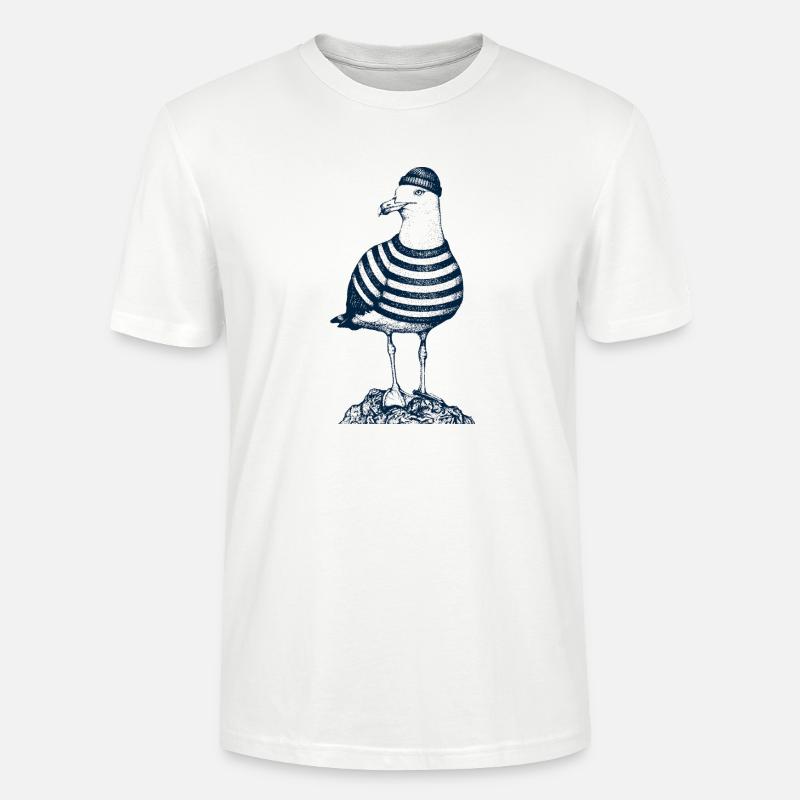 Mouette avec pull - T-shirt bio CRAFTER Stanley Stella Unisexe - blanc