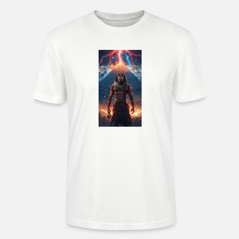 Donnerpharao vor der Pyramide - Stanley/Stella Unisex Bio-T-Shirt CRAFTER - Weiß