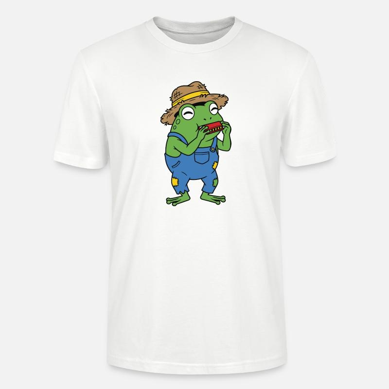 grenouille avec harmonica - T-shirt bio CRAFTER Stanley Stella Unisexe - blanc