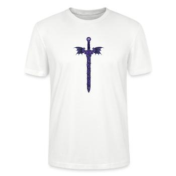 Rose Sword with Wings - Stanley/Stella CRAFTER Unisex Organic T-Shirt - white - Front - Alina (178cm) & Michal (187cm)