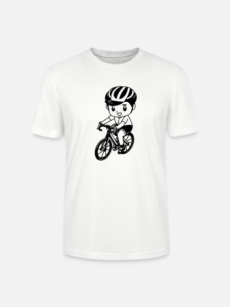 Fahrradfahrer Junge - Stanley/Stella Unisex Bio-T-Shirt CRAFTER - Weiß