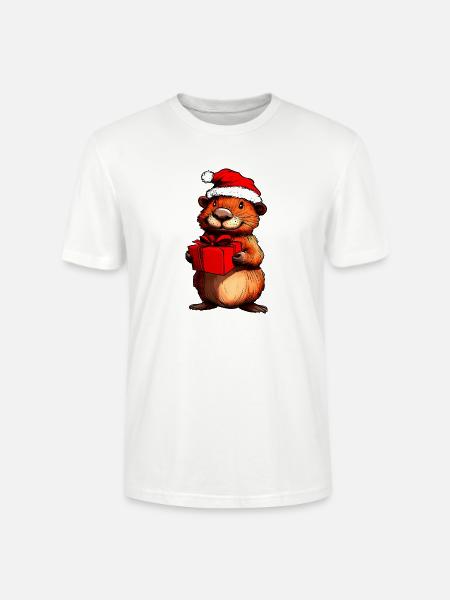 Biber Weihnachtsmann - Stanley/Stella Unisex Bio-T-Shirt CRAFTER - Weiß