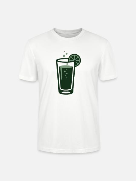 Ingwer Limonade Cocktail Glas Logo - Stanley/Stella Unisex Bio-T-Shirt CRAFTER - Weiß