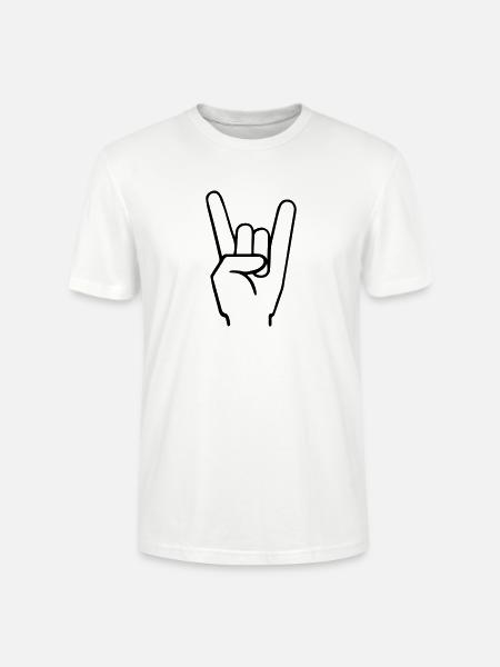 Heavy Metal Fingers - Stanley/Stella CRAFTER Unisex Organic T-Shirt - white