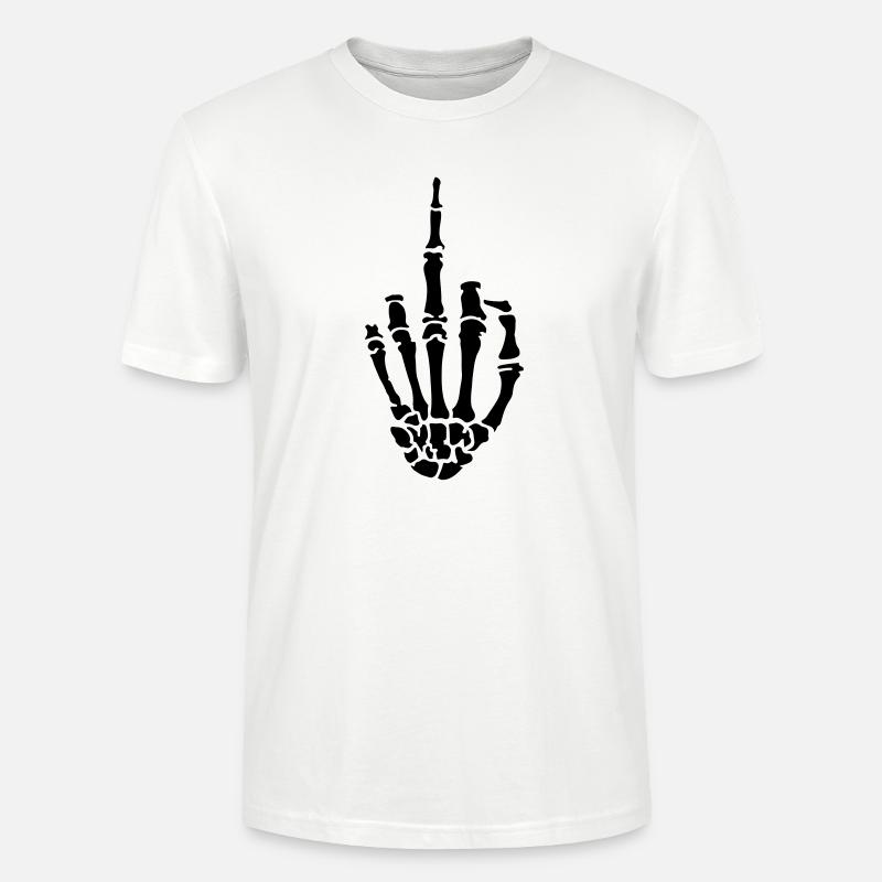 middle finger skull - Stanley/Stella Unisex Bio-T-Shirt CRAFTER - Weiß