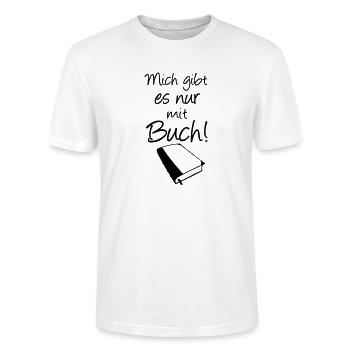 Buch Spruch Bücher Lesen Leser Geschenk - Stanley/Stella Unisex Bio-T-Shirt CRAFTER - Weiß - Vorne - Alina (178cm) & Michal (187cm)