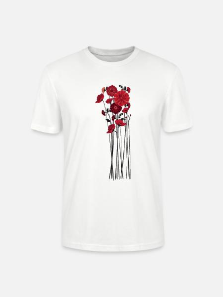 Pebble Flowers Illustration - Stanley/Stella CRAFTER Unisex Organic T-Shirt - white