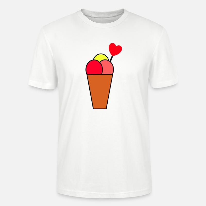 Herz im Eisbecher Eis - Stanley/Stella Unisex Bio-T-Shirt CRAFTER - Weiß