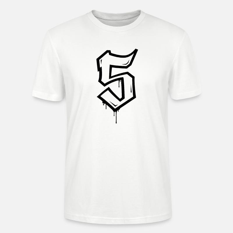 Conception de style graffiti numéro 5 - T-shirt bio CRAFTER Stanley Stella Unisexe - blanc