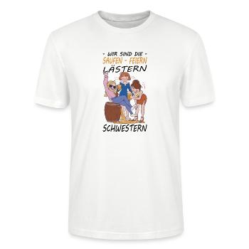 Booze Partner Outfit Best Friend Partner Look - Stanley/Stella CRAFTER Unisex Organic T-Shirt - white - Front - Alina (178cm) & Michal (187cm)