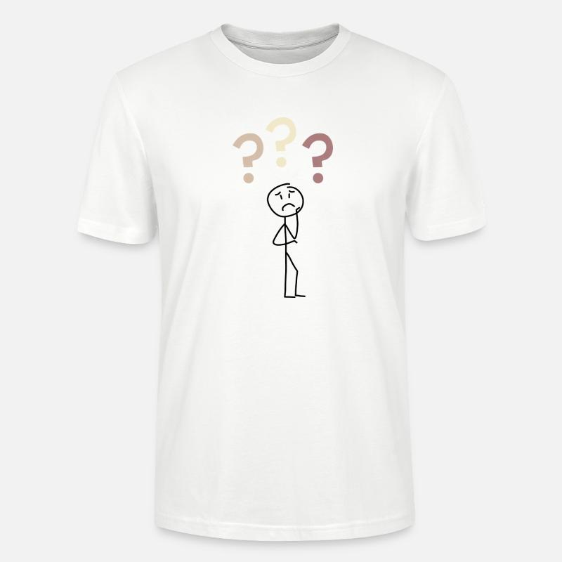 Three Question Marks – Minimal Mystery Design - Stanley/Stella Unisex Bio-T-Shirt CRAFTER - Weiß