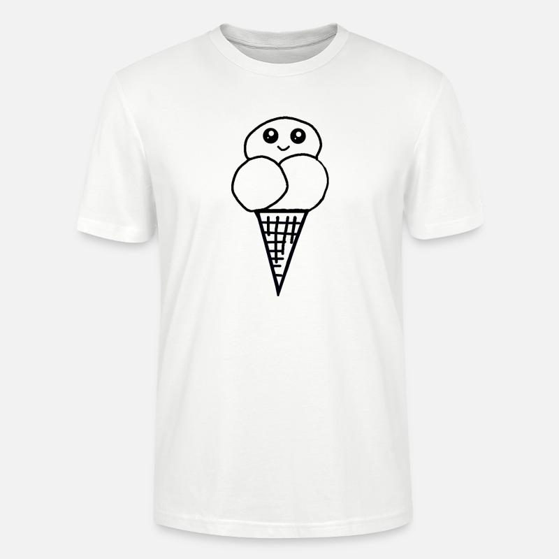 Eis Eiswaffel Eistüte Eiscreme Eiskrem - Stanley/Stella CRAFTER Unisex Organic T-Shirt - white