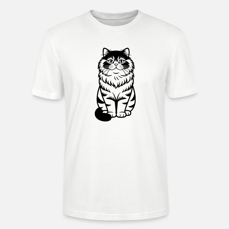 Chat persan - T-shirt bio CRAFTER Stanley Stella Unisexe - blanc