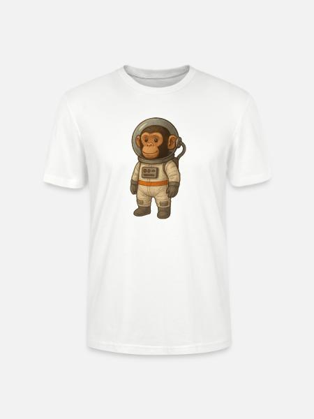 Affe als Astronaut – Weltraum-Abenteuer - Stanley/Stella Unisex Bio-T-Shirt CRAFTER - Weiß
