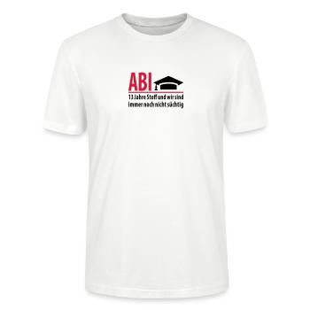 13_jahre_stoff - Stanley/Stella Unisex Bio-T-Shirt CRAFTER - Weiß - Vorne - Alina (178cm) & Michal (187cm)