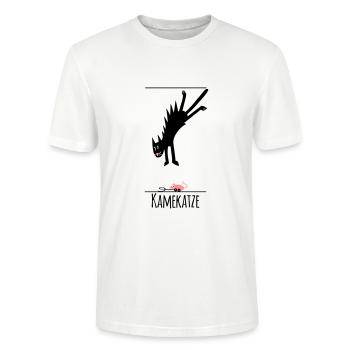 Kamekatze - Stanley/Stella Unisex Bio-T-Shirt CRAFTER - Weiß - Vorne - Alina (178cm) & Michal (187cm)