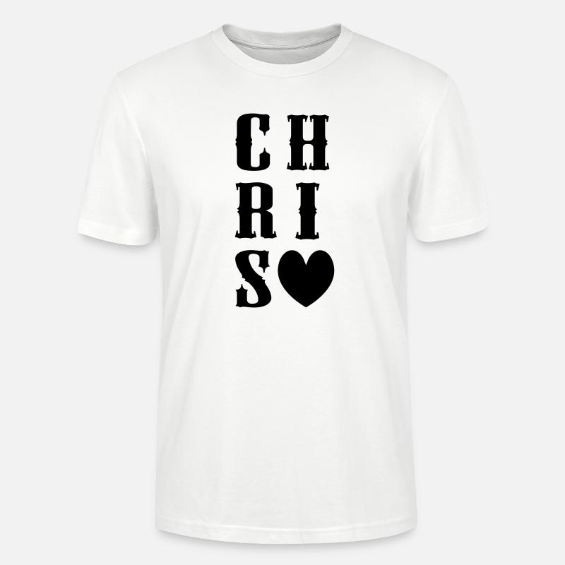 Chris Name mit Herz - Stanley/Stella Unisex Bio-T-Shirt CRAFTER - Weiß