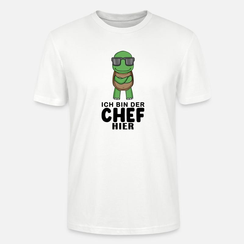 Chef Spruch mit Schildkröte Motiv - Stanley/Stella Unisex Bio-T-Shirt CRAFTER - Weiß