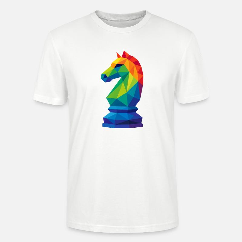 Cavalier Low-Poly : La Maîtrise Tactique - T-shirt bio CRAFTER Stanley Stella Unisexe - blanc